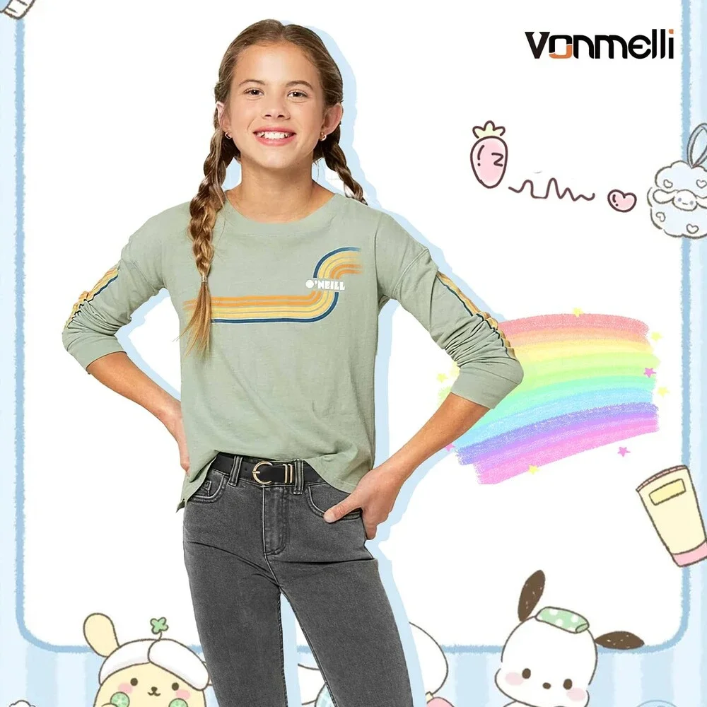 VONMELLI Girls Leather Belts 2-Pack Black Beige Small - NWOT